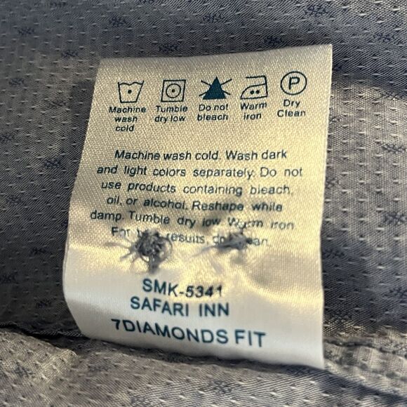 7Diamonds Premium Safari Inn 7DIAMONDS FIT Blue Mens M 100% Cotton Western Style - Picture 7 of 8